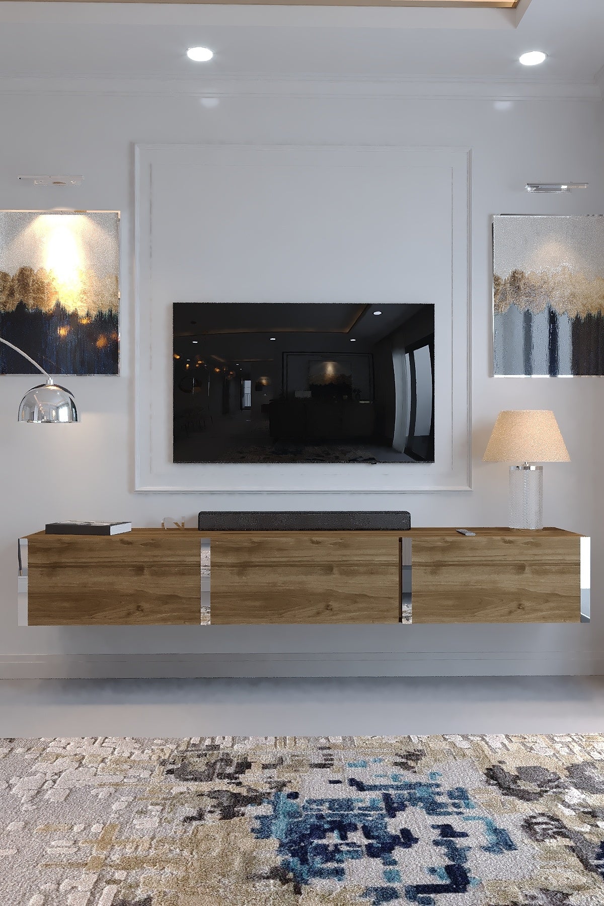 KARNAVAL DUVARA MONTE TV ÜNİTESİ - SDM-1001-2 CEVİZ GOLD