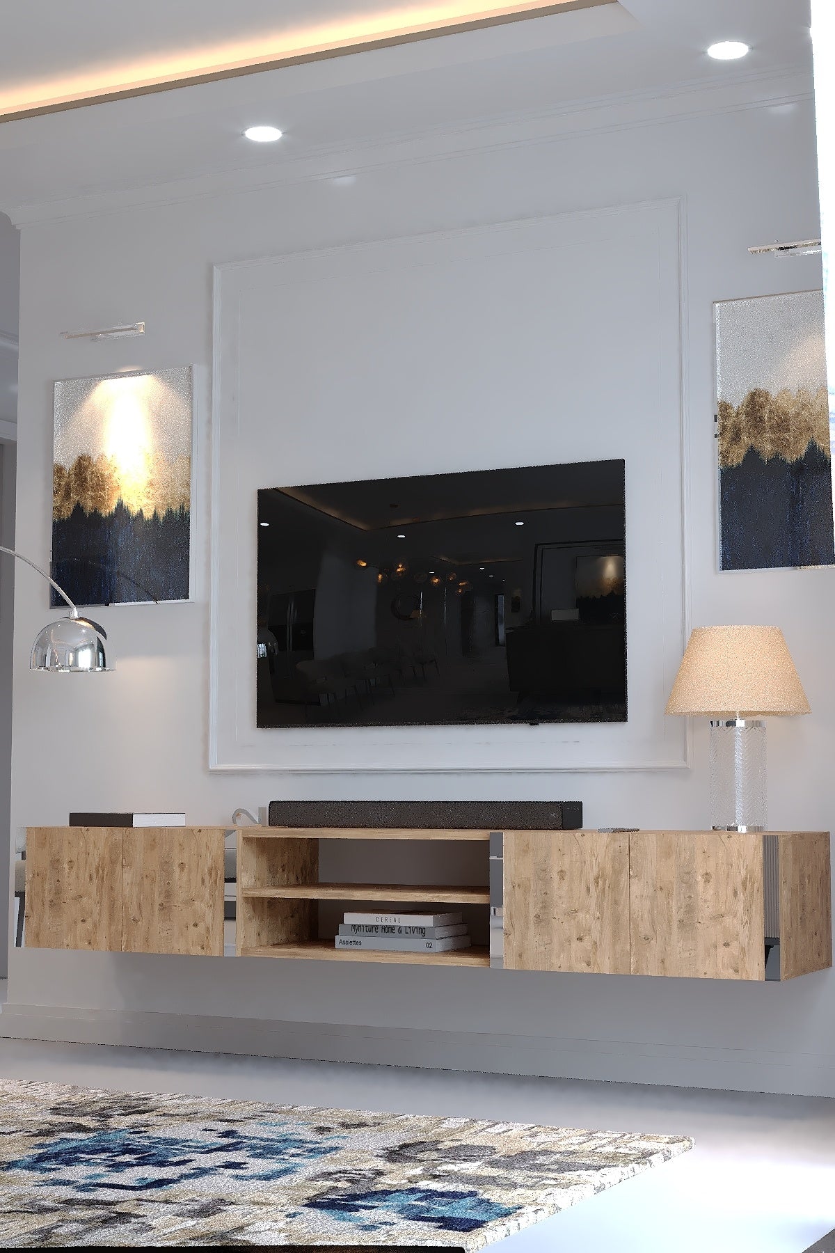 KARNAVAL DUVARA MONTE TV ÜNİTESİ - SDM-1009-6 ÇAM GOLD