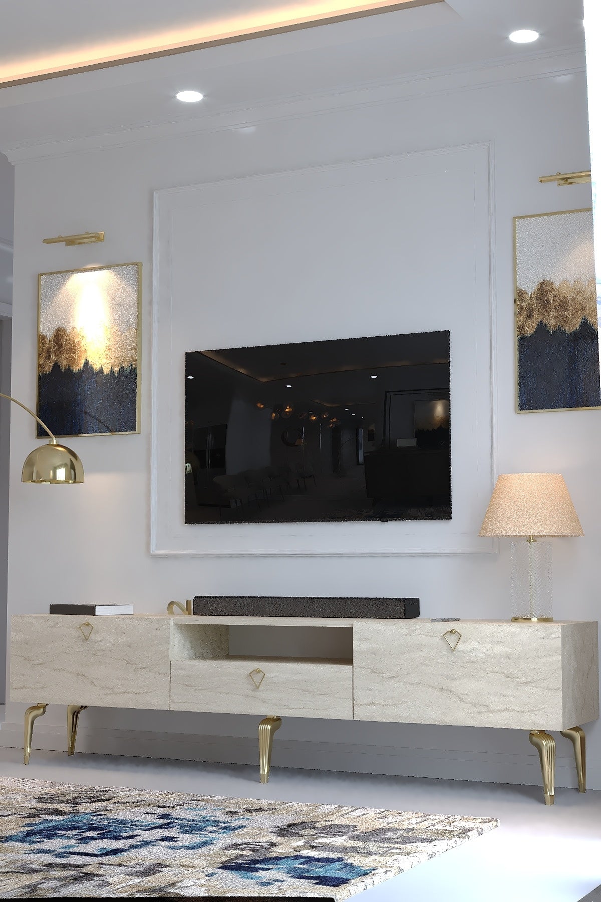 KARNAVAL TV ÜNİTESİ - GA2-2006-8 TRAVERTEN GOLD