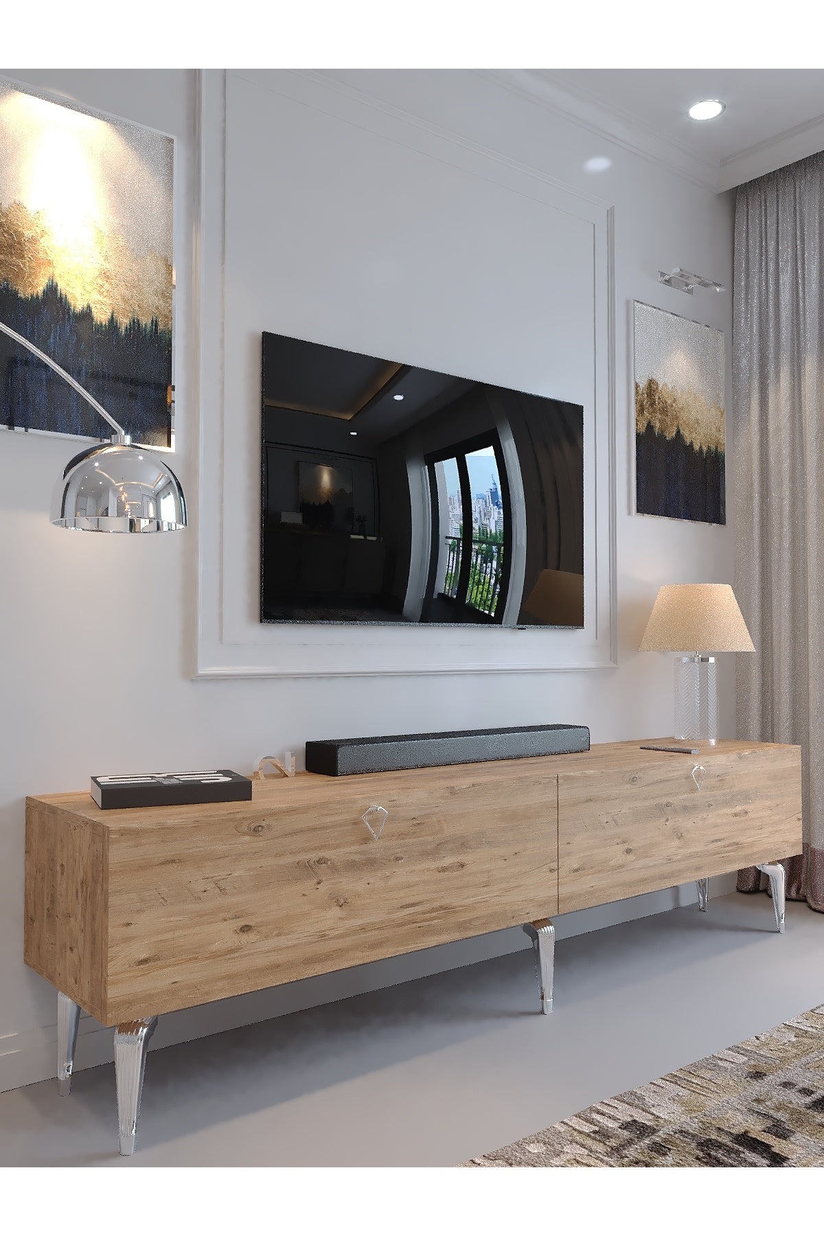 KARNAVAL TV ÜNİTESİ - SA2-1003-6 ÇAM SİLVER