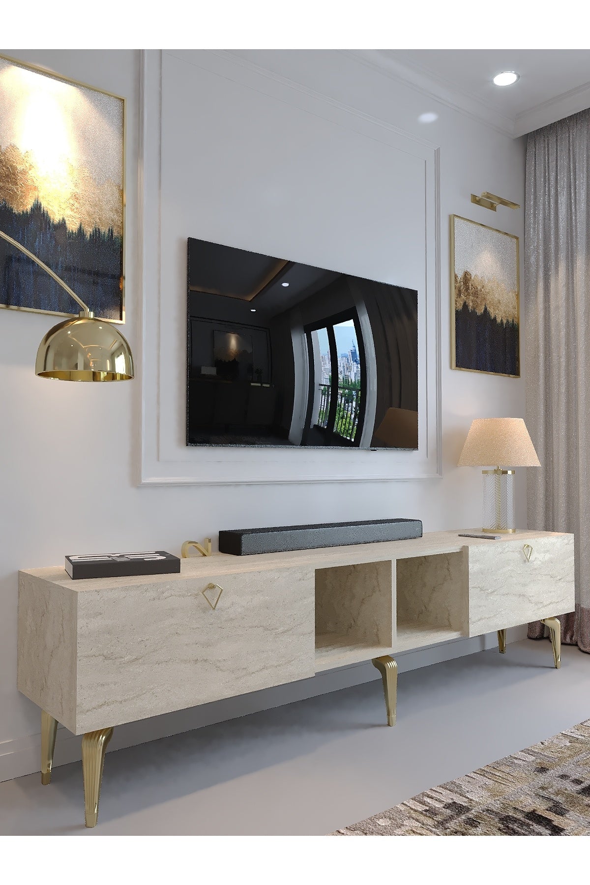 KARNAVAL TV ÜNİTESİ - GA2-1005-8 TRAVERTEN GOLD