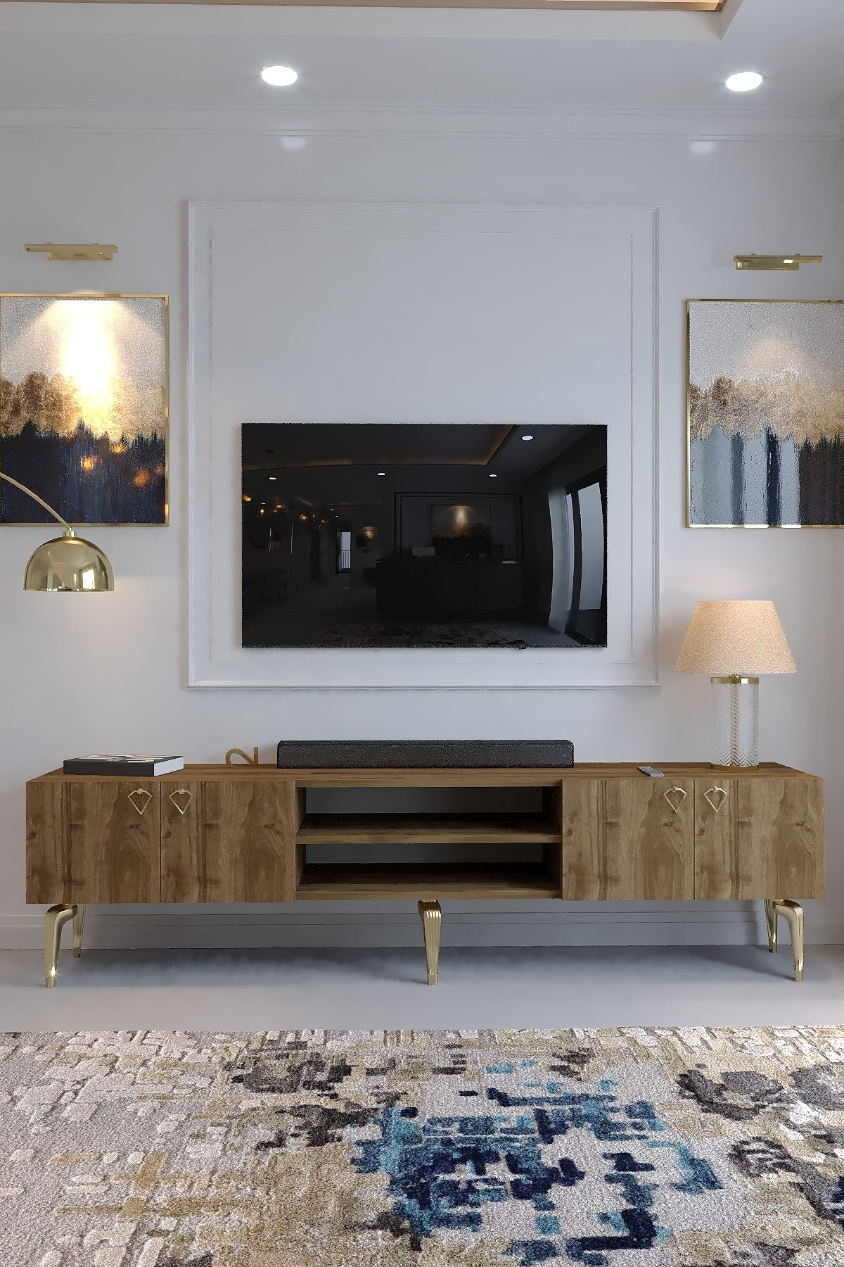 KARNAVAL TV ÜNİTESİ - GA2-1009-2 CEVİZ GOLD