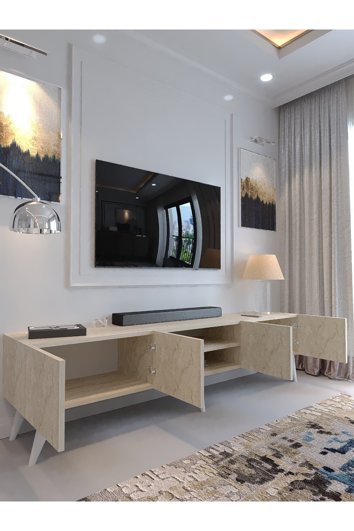 KARNAVAL TV ÜNİTESİ - A1-W1009-8 TRAVERTEN