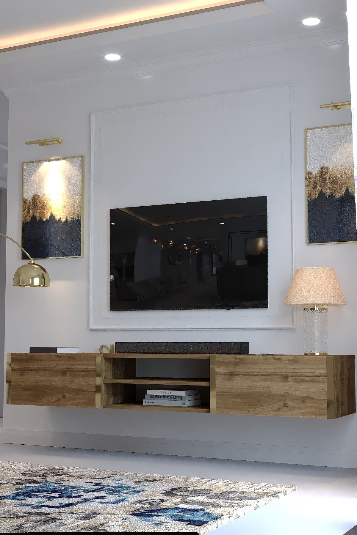 KARNAVAL DUVARA MONTE TV ÜNİTESİ - GDM-2004-2 CEVİZ GOLD