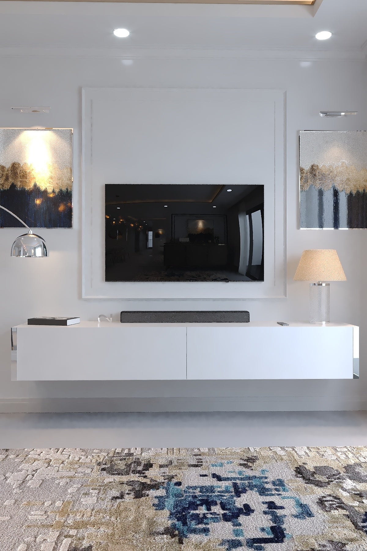 KARNAVAL DUVARA MONTE TV ÜNİTESİ - SDM-1003-1 BEYAZ GOLD