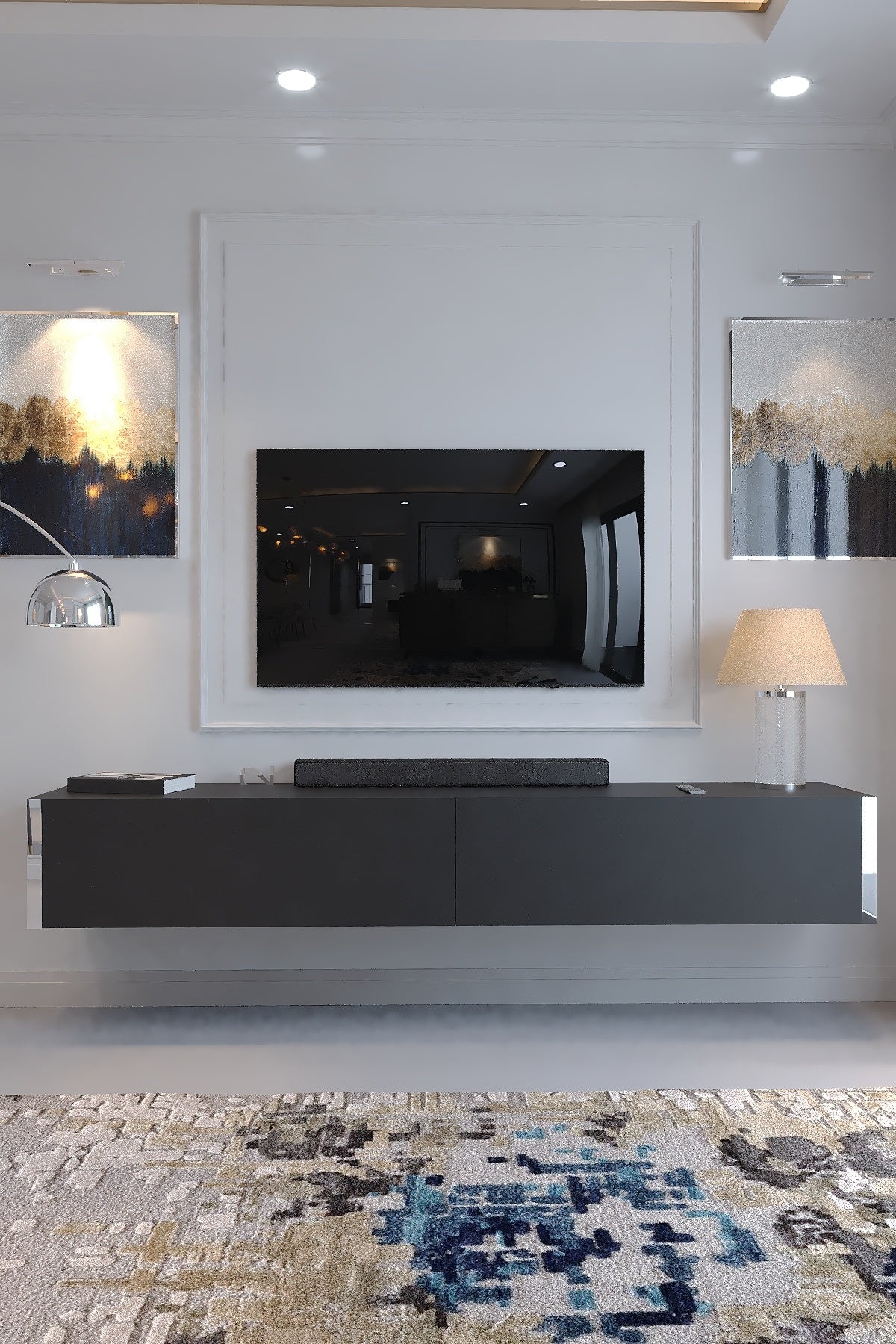 KARNAVAL DUVARA MONTE TV ÜNİTESİ - SDM-1003-4 ANTRASİT GOLD