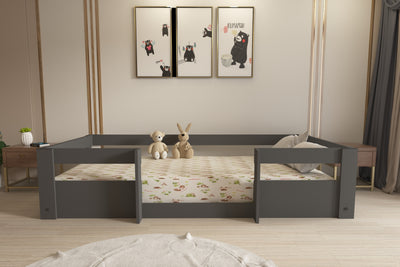 Ninnimo 90x190 Yatak Uyumlu Antrasit Montessori Karyola- M4-4