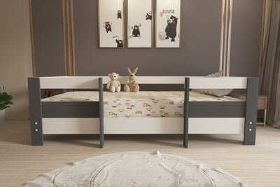Ninnimo 90x190 Yatak Uyumlu Beyaz Antrasit Montessori Karyola- M5-14