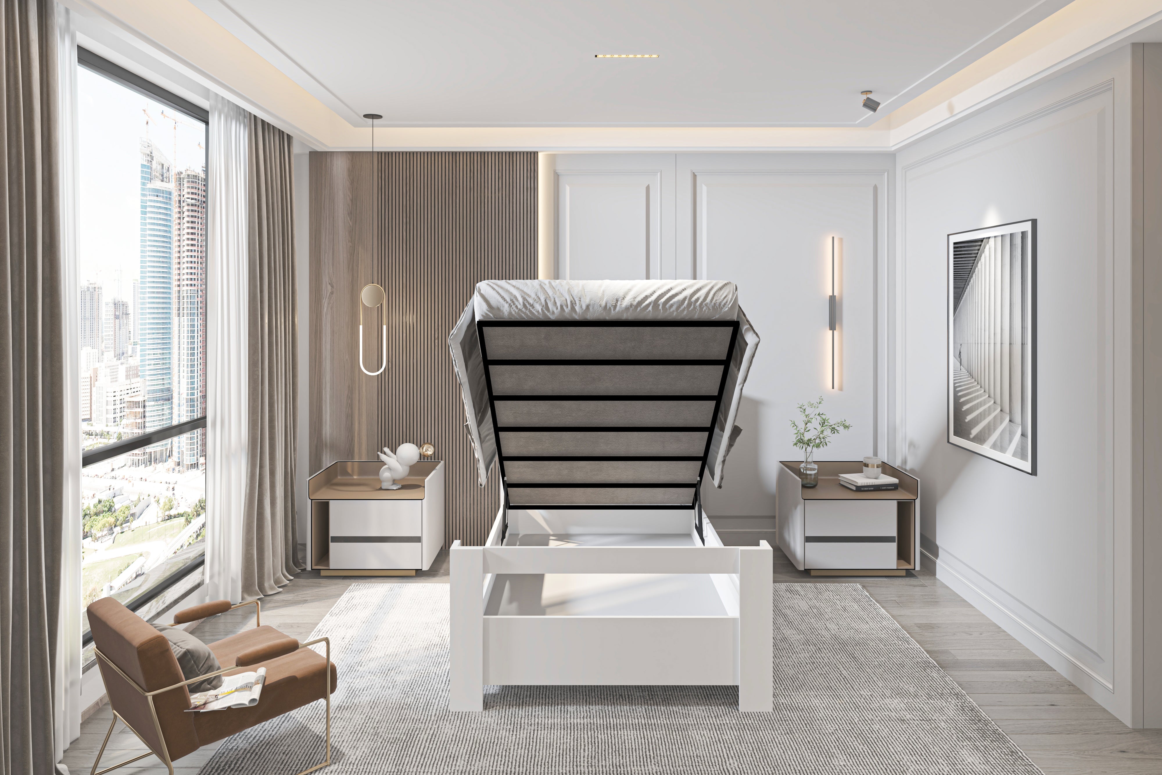 Alesta Tek Kişilik Beyaz MDF Bazalı Karyola