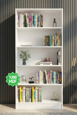 Ninnimo Beyaz MDF 5 Raflı Kitaplık