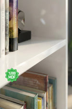 Ninnimo Beyaz MDF 5 Raflı Kitaplık