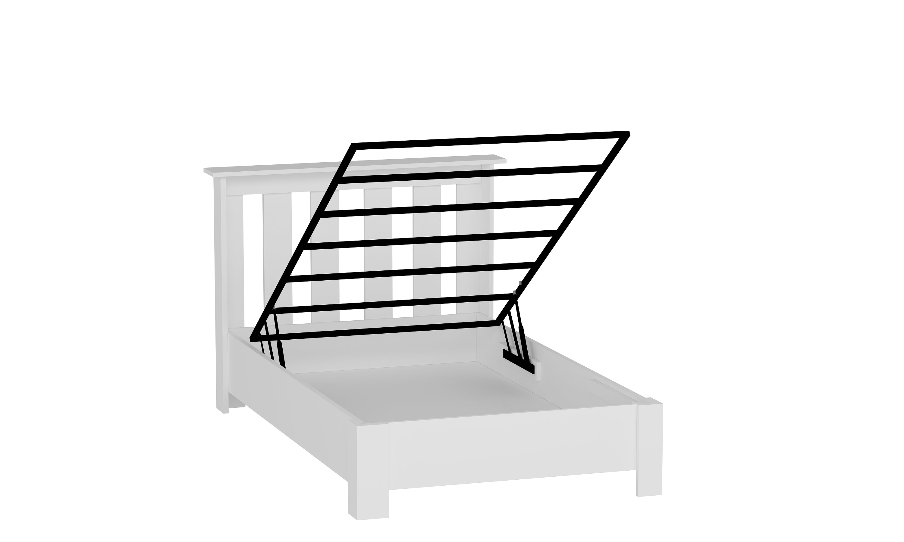 Altay Tek Kişilik Beyaz MDF Bazalı Karyola