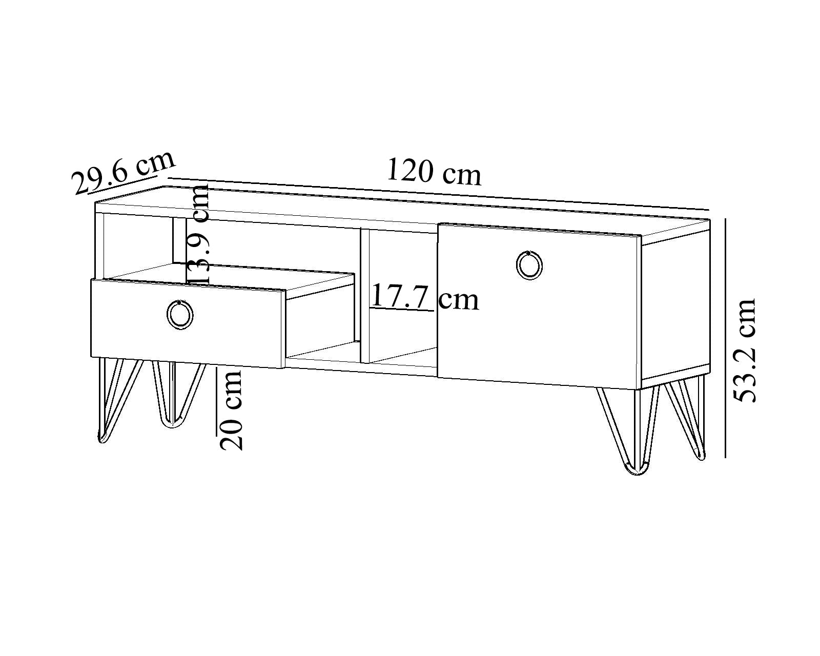 Lina Tv Ünitesi Tv Sehpası Beyaz Mdf