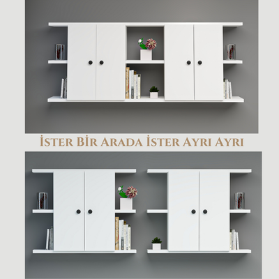 Double Kalimera 2'li Duvar Dolabı & Rafı Beyaz