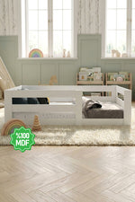Ninnimo 90x190 Yatak Uyumlu Beyaz MDF Montessori Karyola- MY19-1