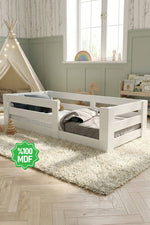 Ninnimo 90x190 Yatak Uyumlu Beyaz MDF Montessori Karyola- MY19-1