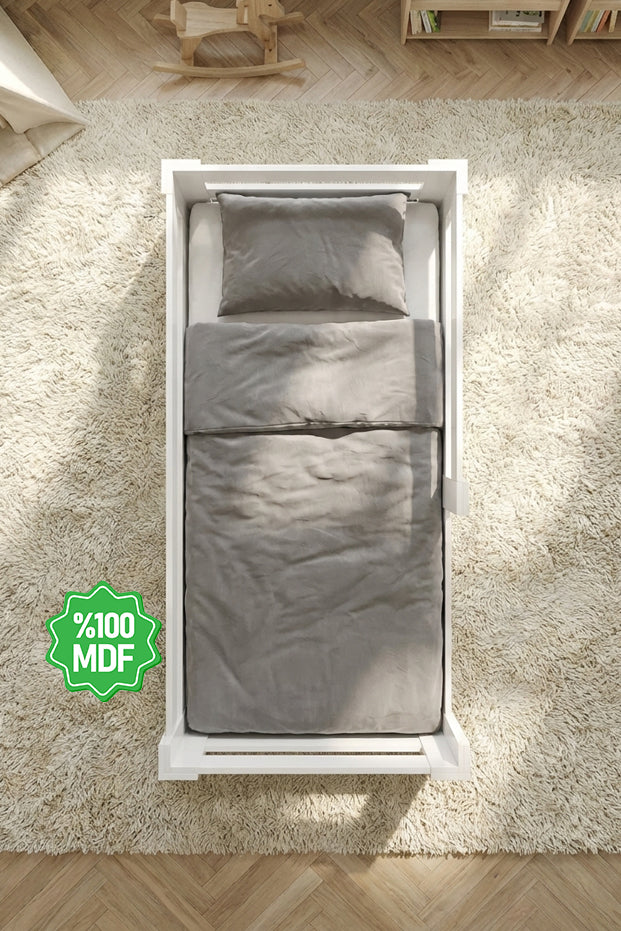 Ninnimo 90x190 Yatak Uyumlu Beyaz MDF Montessori Karyola- MY19-1
