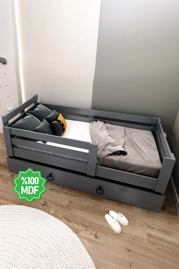 Newmod İcon 90x190 Yatak Uyumlu Yavrulu Antrasit Karyola- Q4004-4