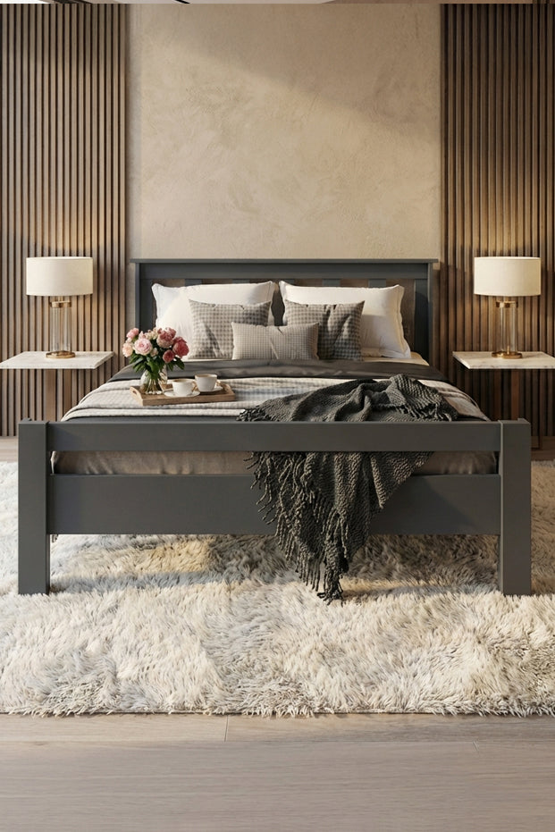 Ninnimo Still 160X200 Yatak Uyumlu Çift Kişilik Antrasit Karyola - SÇY-4