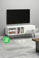 Esbi Kapaklı Beyaz MDF Tv Ünitesi & Tv Sehpası