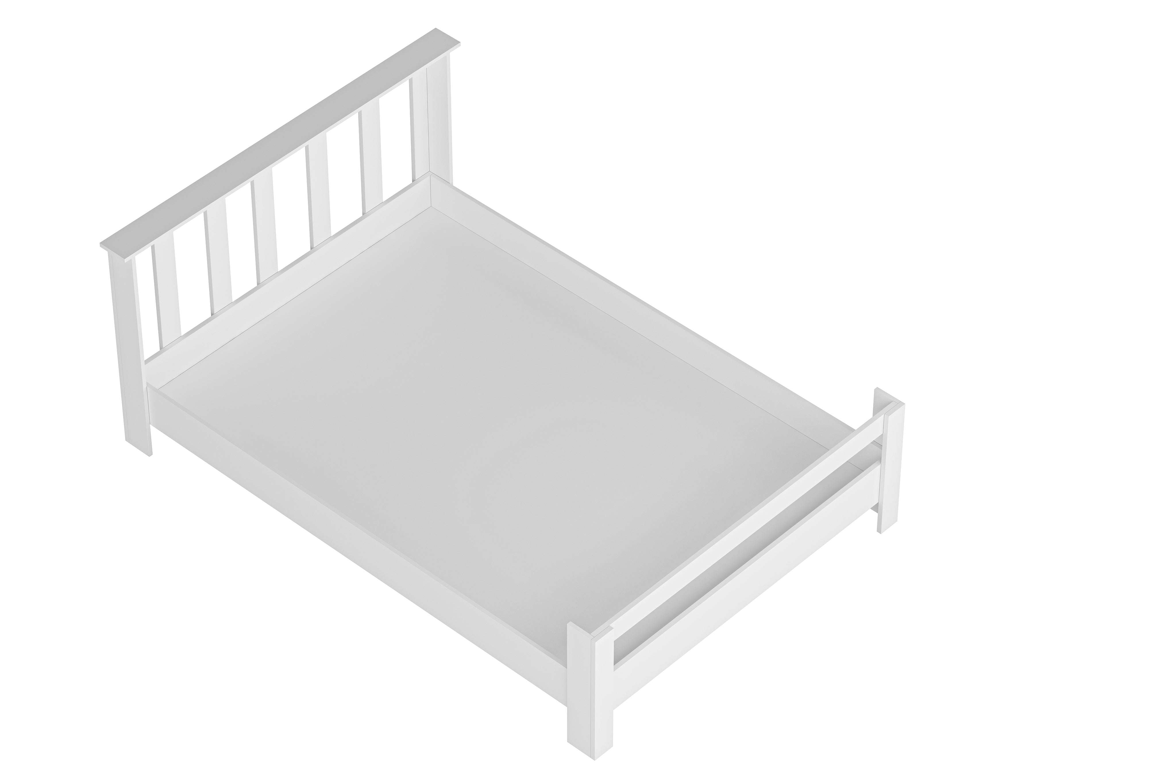 Still 160x200 Yatak Uyumlu Çift Kişilik Mdf Beyaz Karyola (Demir Ayaklı ve Kontraplak Destekli)