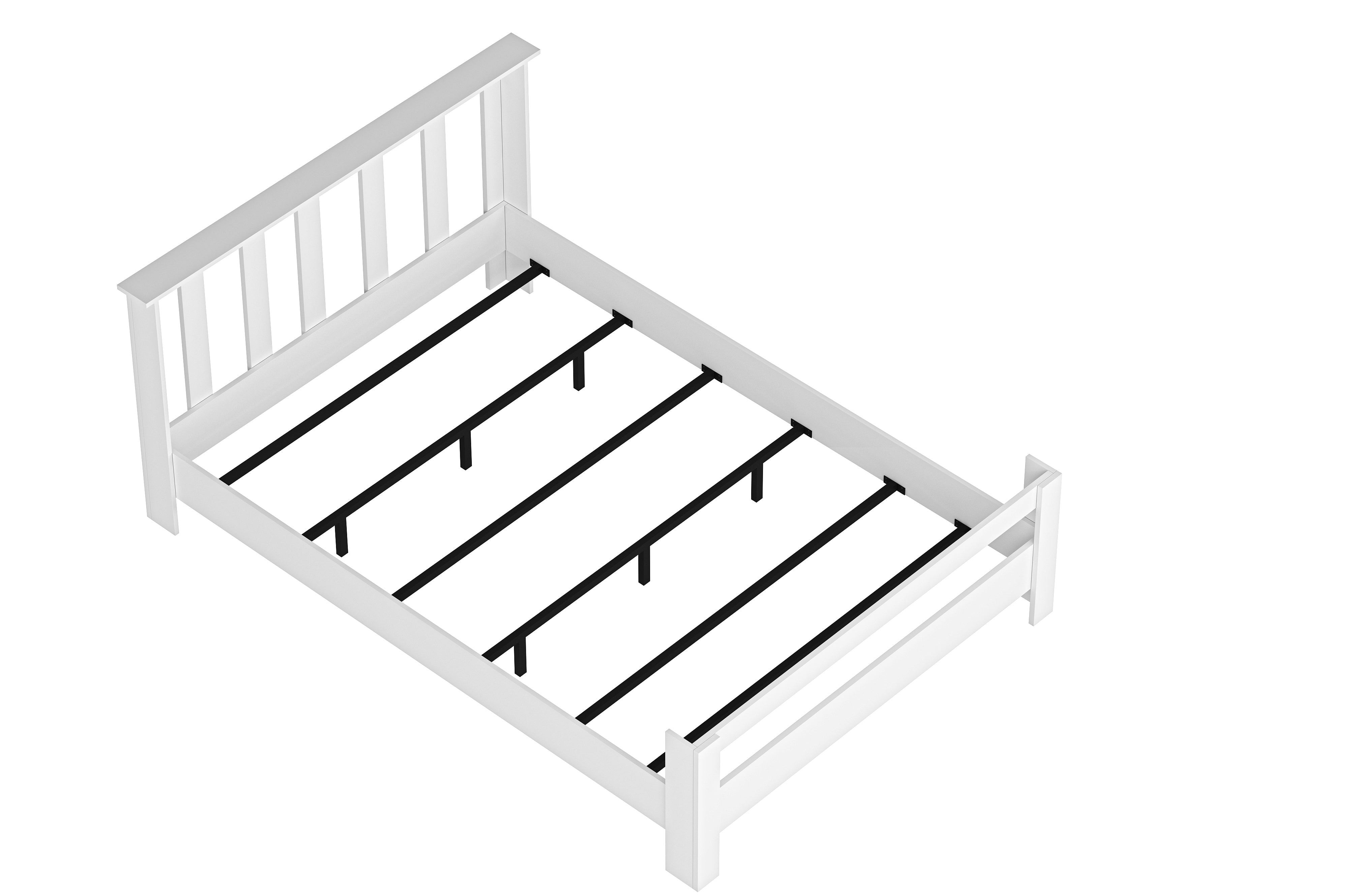 Still 160x200 Yatak Uyumlu Çift Kişilik Mdf Beyaz Karyola (Demir Ayaklı ve Kontraplak Destekli)