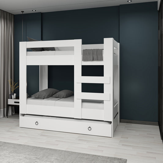 Ninnimo 90x190 Yatak Uyumlu Beyaz Mdf Genç Ranza- MR20-1