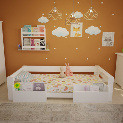 Ninnimo 90x190 Yatak Uyumlu Beyaz MDF Montessori Cepli Karyola- MM1-1