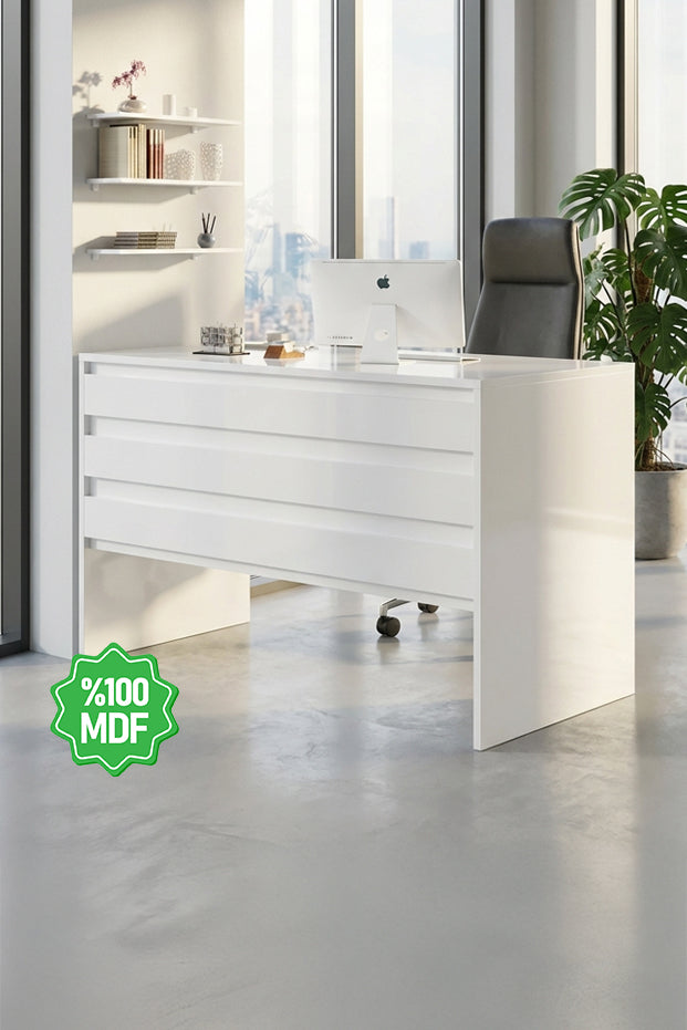 Ninnimo Jess Çalışma Masası Beyaz Mdf Ofis Çalışma Masası