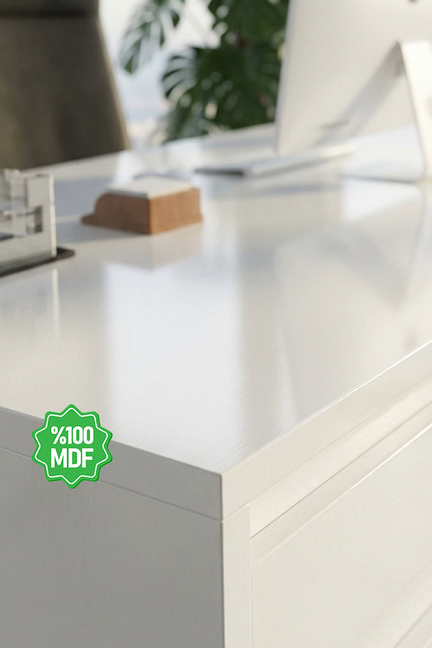 Ninnimo Jess Çalışma Masası Beyaz Mdf Ofis Çalışma Masası