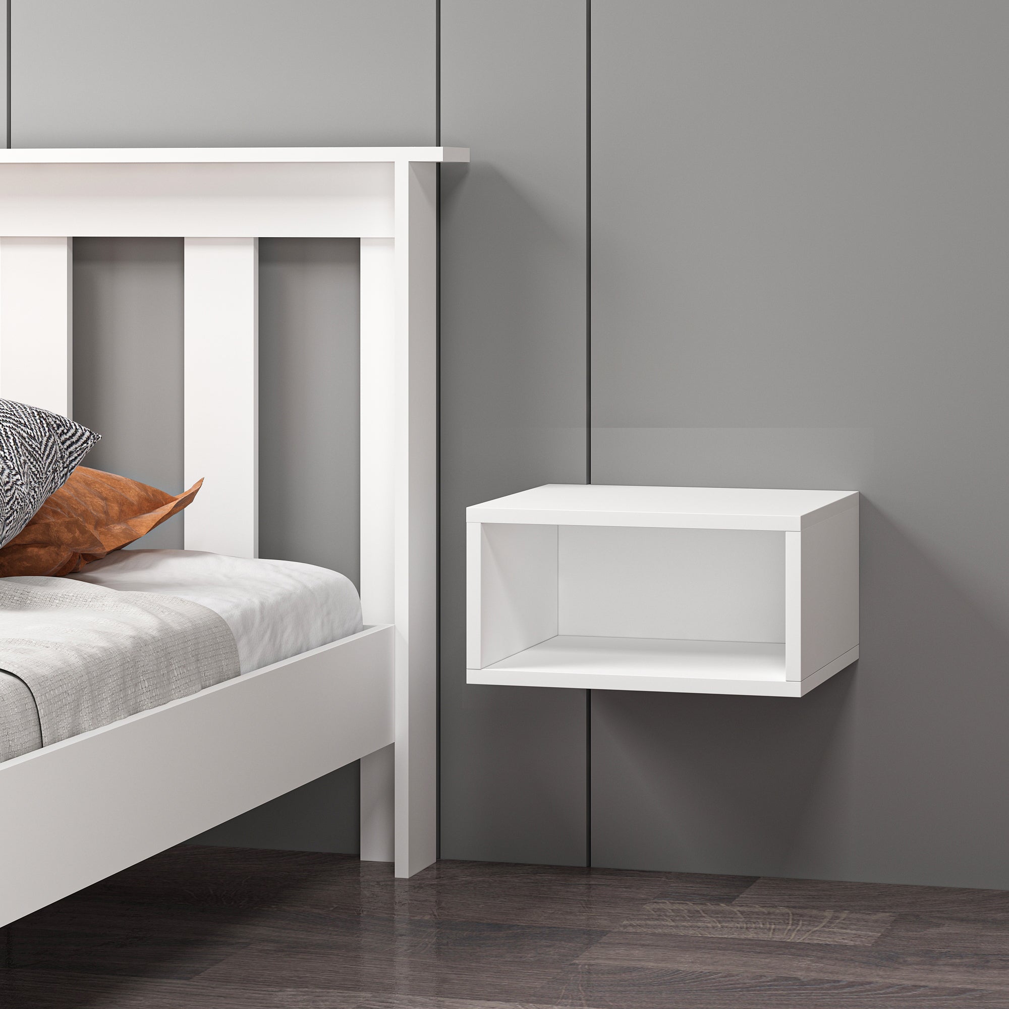 Mdf Beyaz Duvara Monte Komodin DM1006