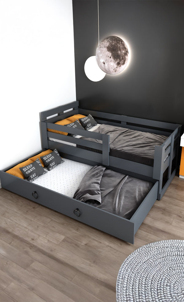 Newmod İcon 90x190 Yatak Uyumlu Yavrulu Antrasit Karyola- Q4004-4