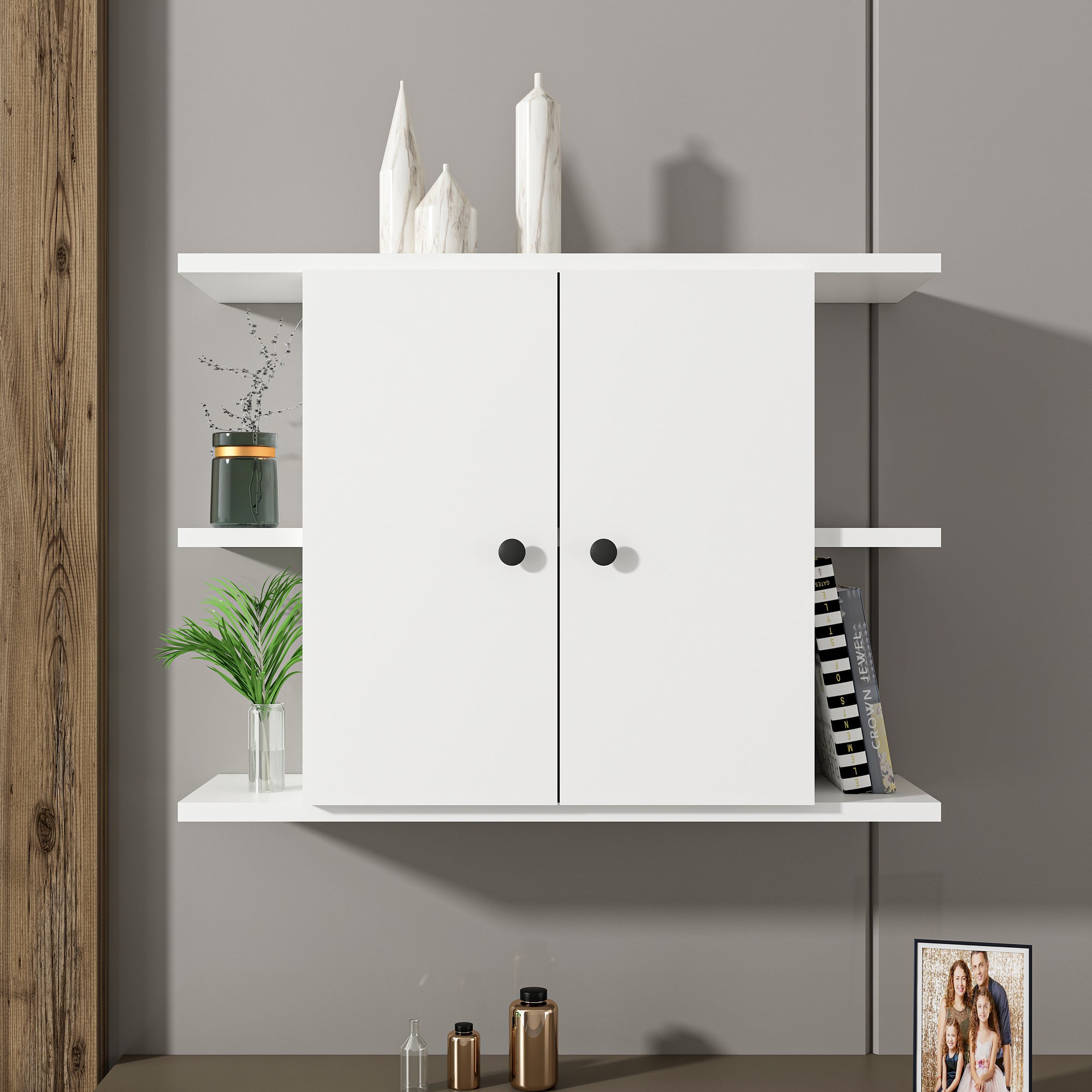 Kalimera Duvar Dolabı & Rafı Beyaz Mdf