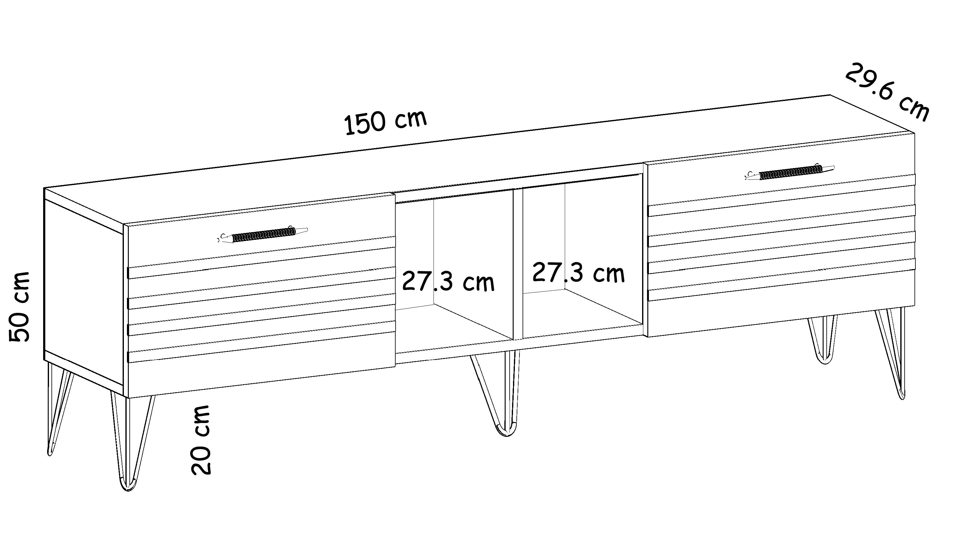 Vizyon Tv ünitesi %100 Beyaz Mdf