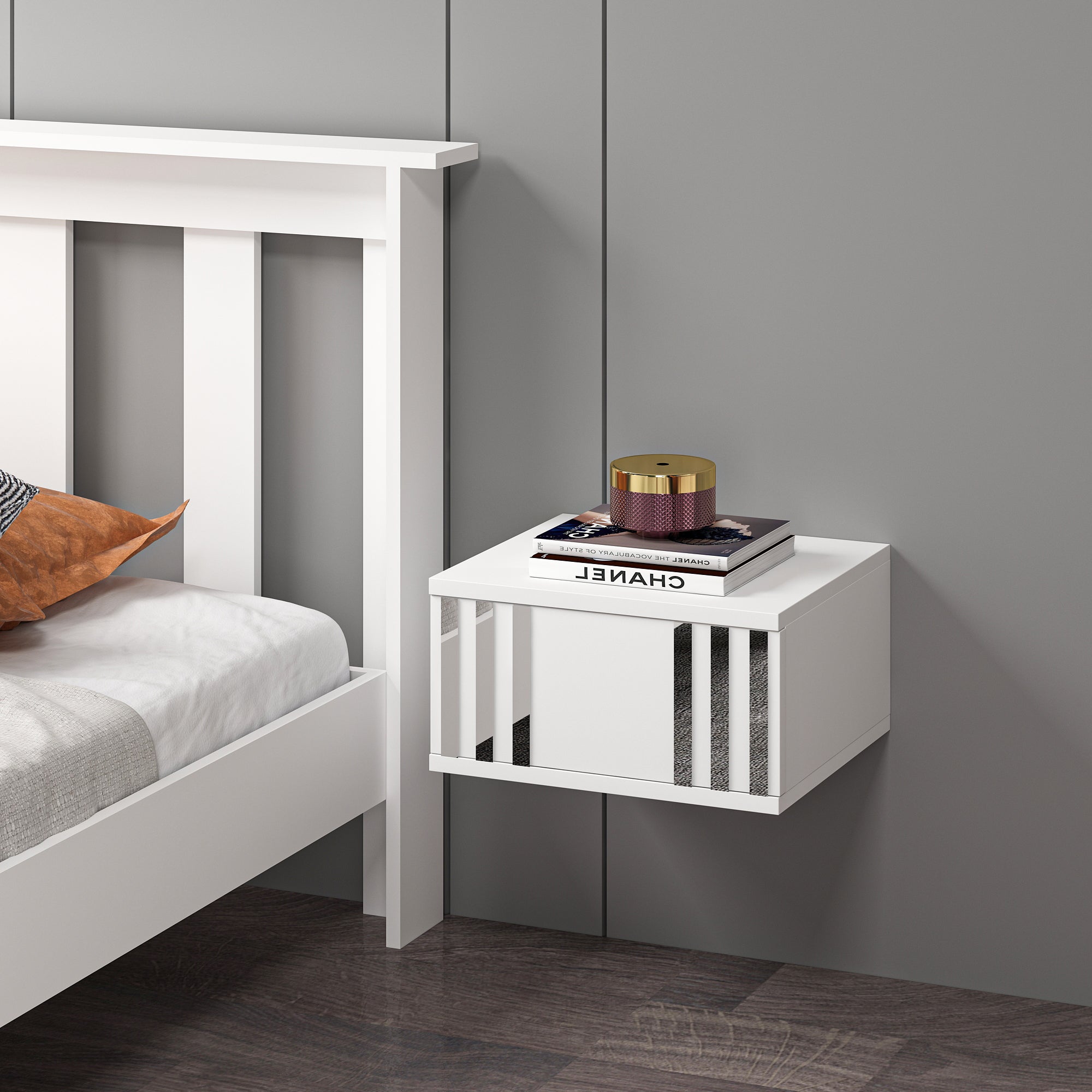 Mdf Beyaz Duvara Monte Komodin DMK104