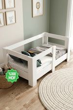 Ninnimo 70x140 Yatak Uyumlu Beyaz MDF Montessori Karyola- MY2 70X140-1