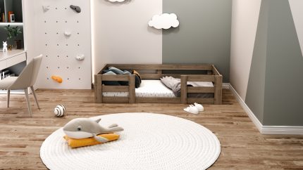 Ninnimo 90x190 Yatak Uyumlu Ceviz Montessori Karyola- Y13-2