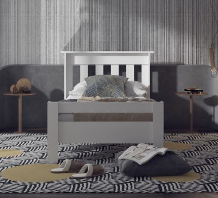 Ninnimo SoloDream 100X200 Yatak Uyumlu Tek Kişilik Beyaz MDF Karyola MSD-1