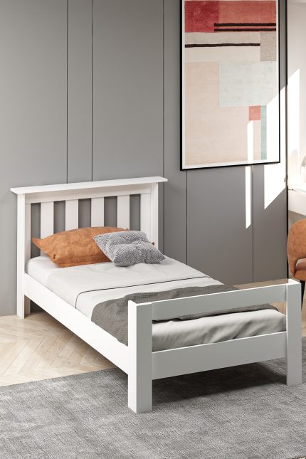 Ninnimo 90x190 Yatak Uyumlu Beyaz MDF Yaşam Karyola