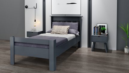 Ninnimo Still 120X200 Yatak Uyumlu Tek Kişilik Antrasit Karyola STY-4  120X200