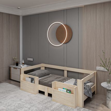 Ninnimo 90x190 Yatak Uyumlu Ahşap Montessori Cepli Karyola ANATOLİA-A